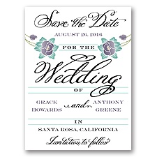 Blooming Beauty - Raisin - Save the Date Card