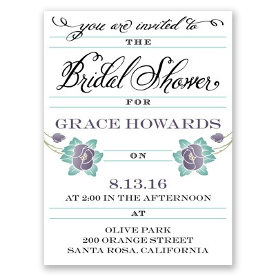 Blooming Beauty - Raisin - Bridal Shower Invitation
