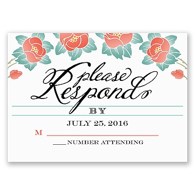 Blooming Beauty - Tango - Response Card and Envelope