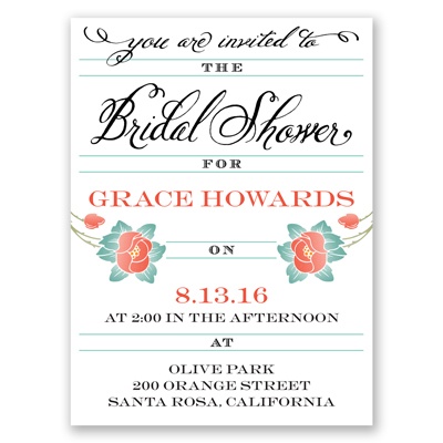 Blooming Beauty - Tango - Bridal Shower Invitation