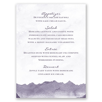 Mountain Mist - Menu Card