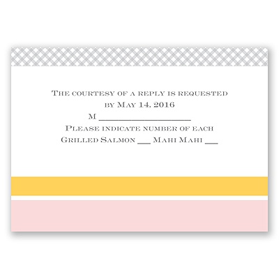 Patchwork Gingham - Cotton Candy - Response Card and Envelope
