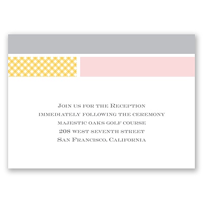 Patchwork Gingham - Cotton Candy - Reception Card