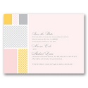 Patchwork Gingham - Cotton Candy - Save the Date Card