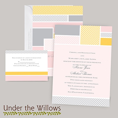 Patchwork Gingham - Cotton Candy - Invitation