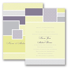 Patchwork Gingham - Limelight - Invitation