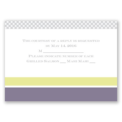 Patchwork Gingham - Limelight - Response Card and Envelope