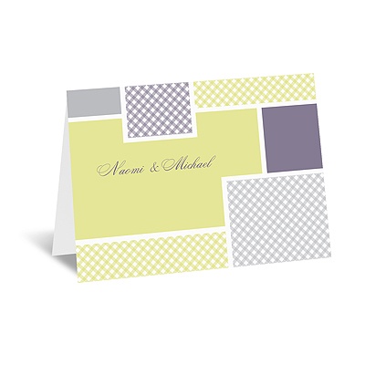Patchwork Gingham - Limelight - Thank You Card and Envelope