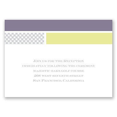 Patchwork Gingham - Limelight - Reception Card