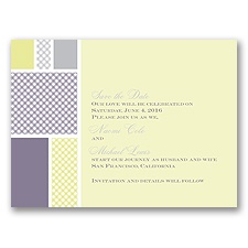 Patchwork Gingham - Limelight - Save the Date Card