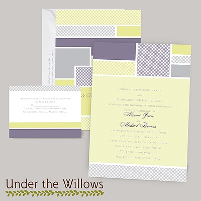 Patchwork Gingham - Limelight - Invitation