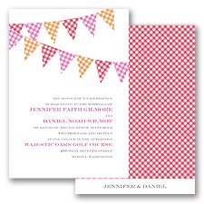 Gingham Banner - Cherry - Invitation