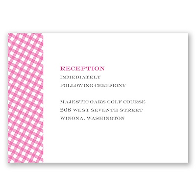 Gingham Banner - Cherry - Reception Card