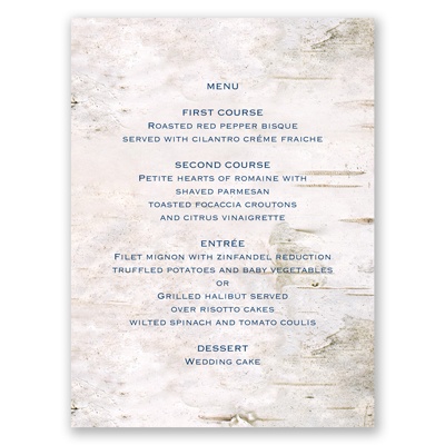 Carved in Love - Menu Card