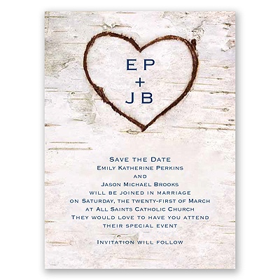 Carved in Love - Save the Date Card