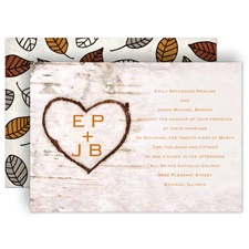 Carved in Love - Terra Cotta - Invitation