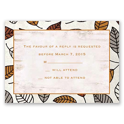 Carved in Love - Terra Cotta - Response Card and Envelope