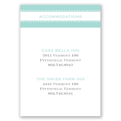 Majestic Love - Accommodations Card