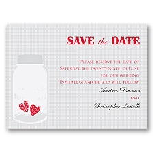 Jar of Hearts - Grey - Save the Date Card