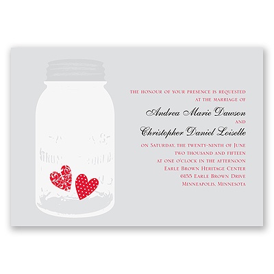 Jar of Hearts - Grey - Invitation