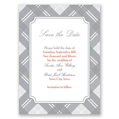 Highland Plaid - Save the Date Card