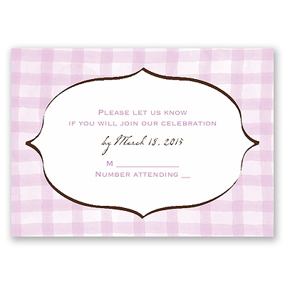 Gingham Lanterns - Response Card and Envelope