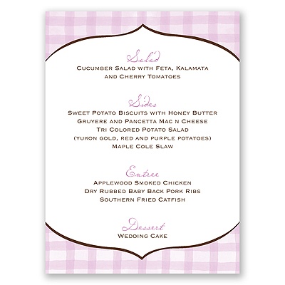 Gingham Lanterns - Menu Cards