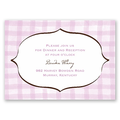 Gingham Lanterns - Reception Card