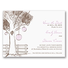 Gingham Lanterns - Save the Date Card