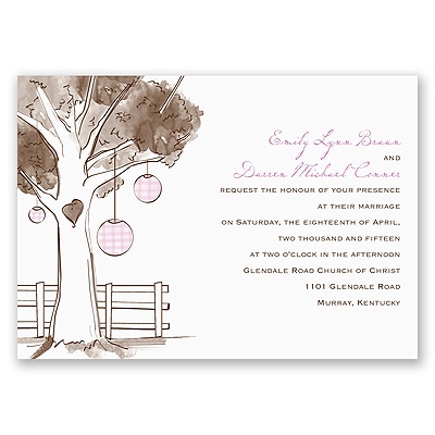 Gingham Lanterns - Invitation