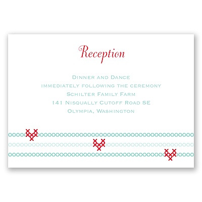 Cross My Heart - Reception Card