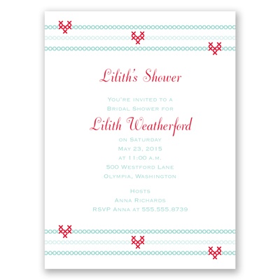 Cross My Heart - Bridal Shower Invitation