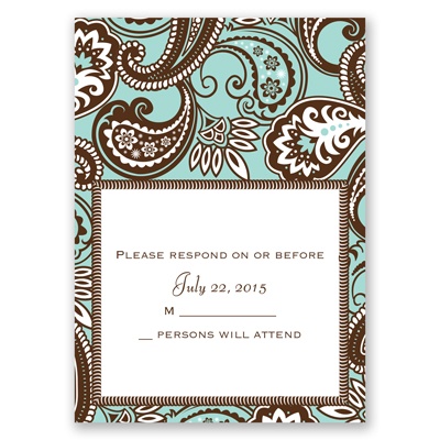 Vintage Paisley - Response Card and Envelope
