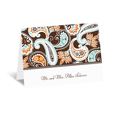Vintage Paisley - Thank You Card and Envelope