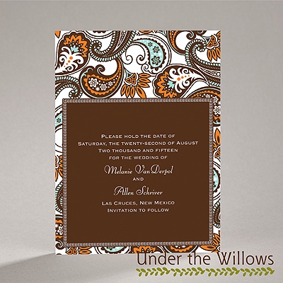 Vintage Paisley - Save the Date Card