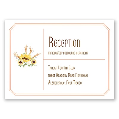Country Sunflowers - Corabell - Reception Card