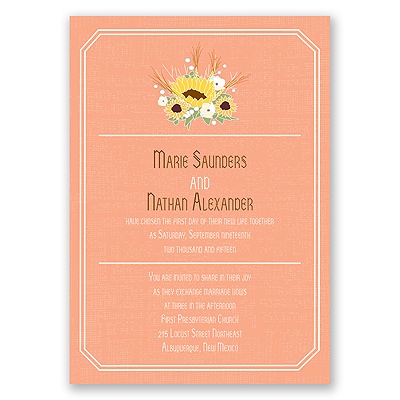 Country Sunflowers - Corabell - Invitation