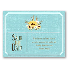 Country Sunflowers - Fountain - Save the Date Card