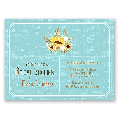 Country Sunflowers - Fountain - Bridal Shower Invitation