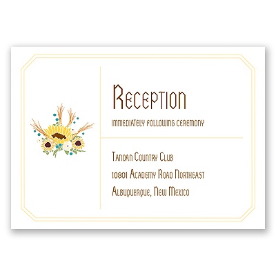 Country Sunflowers - Honey - Reception Card