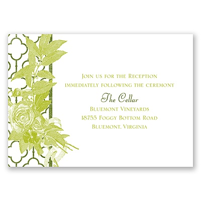 Rustic Roses - Reception Card