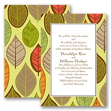 Rustic Leaves - Limelight - Invitation