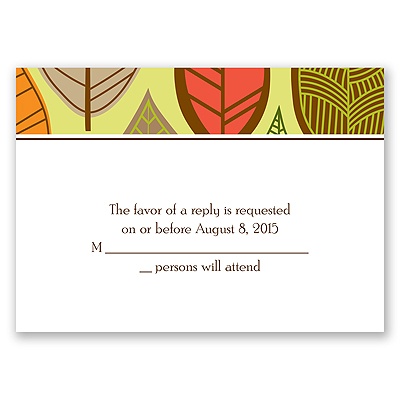 Rustic Leaves - Limelight - Response Card and Envelope