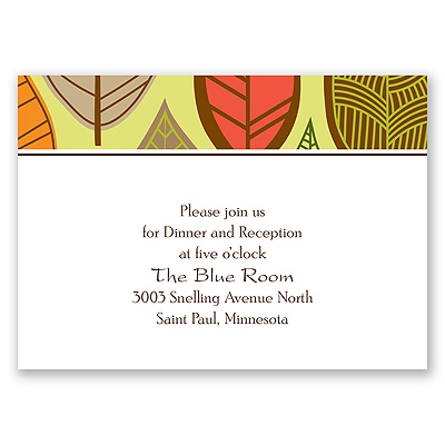 Rustic Leaves - Limelight - Reception Card