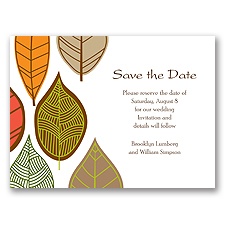 Rustic Leaves - Limelight - Save the Date Card