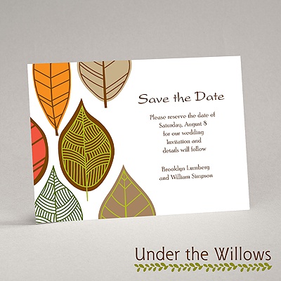 Rustic Leaves - Limelight - Save the Date Card