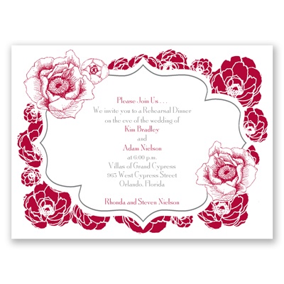 Pretty Flowers - Rehearsal Dinner Invitation