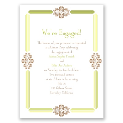 Bling Border - Engagement Party Invitation
