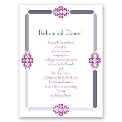 Bling Border - Rehearsal Dinner Invitation