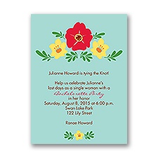 Blooming Vintage - Aqua - Bachelorette Party Invitation